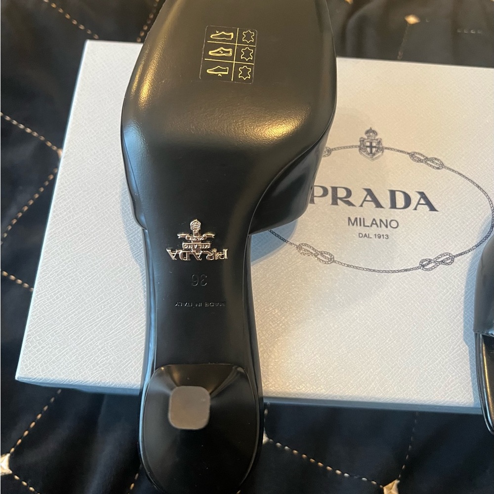 Prada Donna Sandals Size ; 6 Color ; Black Brand New In Box - Picture 7 of 7